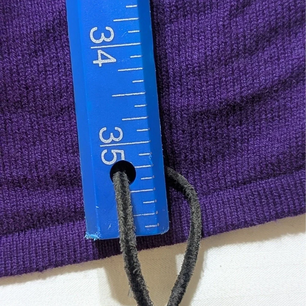 Velvet by Graham Spencer M Purple V-Neck Knit Bodycon‎ Side Ruched Dress Mid